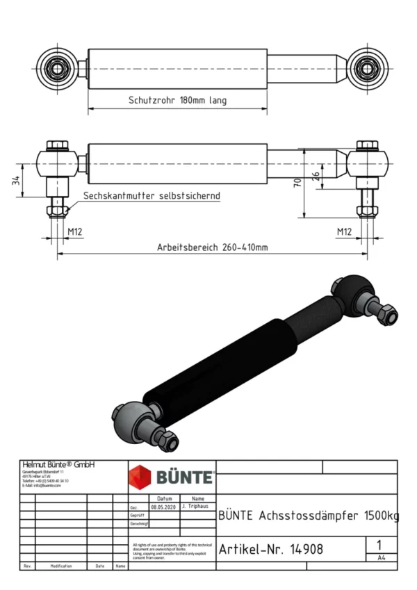 14908-Achsstoßdämpfer universal bis 1500-3000kg Anhänger Shop